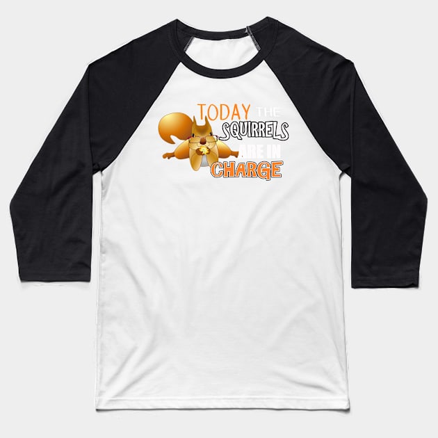 The ADHD Squirrel - Today the Squirrels are in Charge Baseball T-Shirt by 3QuartersToday